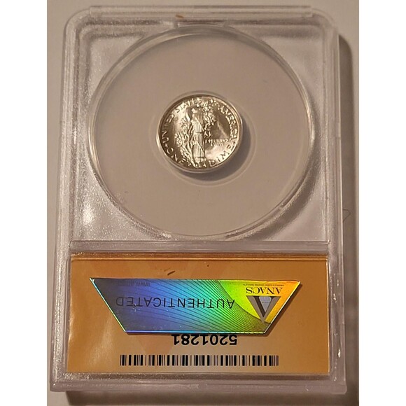 1944 D Mercury Dime MS66 FB ANACS - Picture 2 of 4